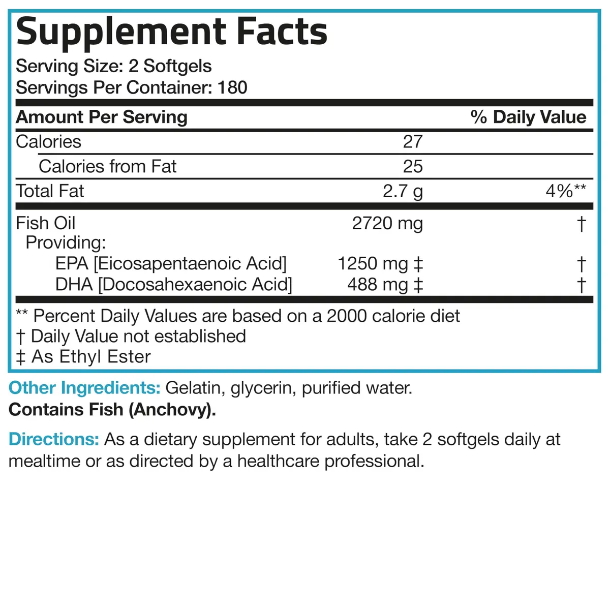 Bronson Omega-3 Fish Oil High EPA/DHA Triple Strength 2720 mg | Supports Heart, Brain & Vision - view 5