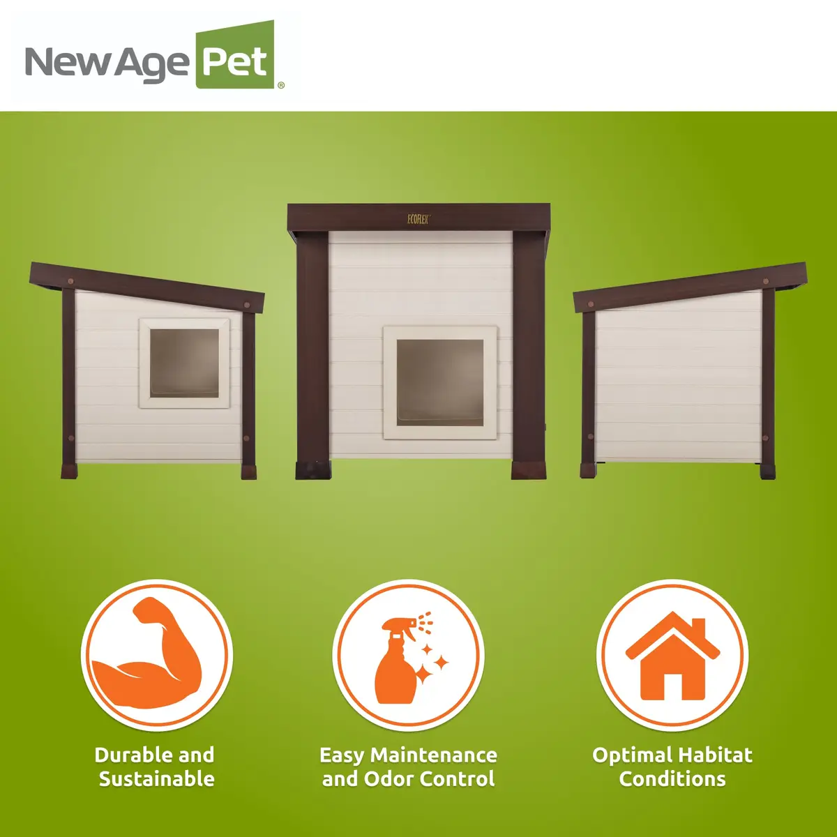 New Age Pet ECOFLEX Albany Outdoor Cat House, Maple/Brown | Weatherproof, Elevated & Easy to Clean - view 7
