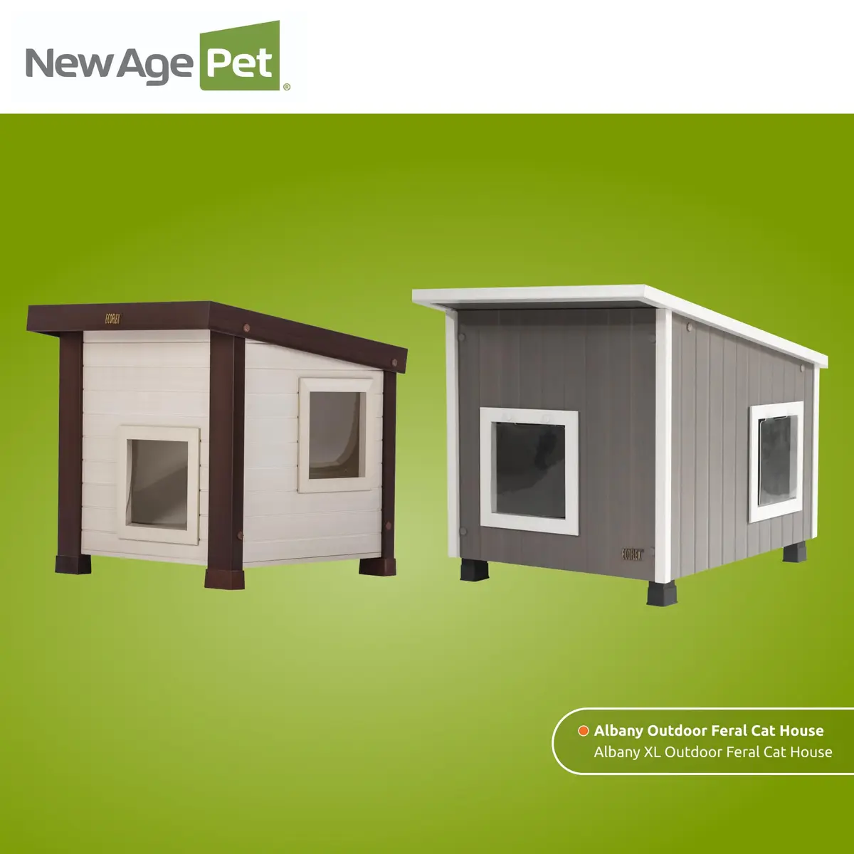 New Age Pet ECOFLEX Albany Outdoor Cat House, Maple/Brown | Weatherproof, Elevated & Easy to Clean - view 8