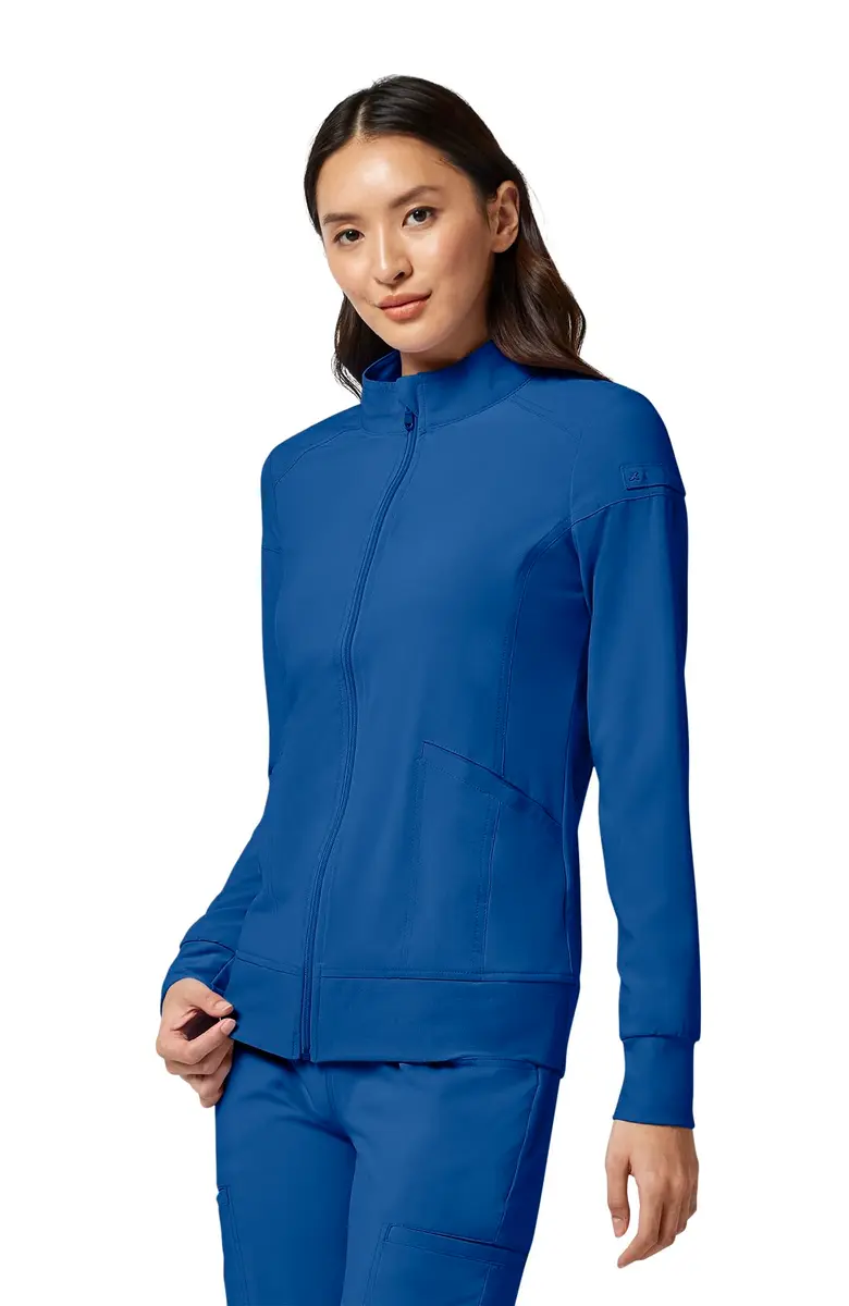 Cherokee iFlex Scrub Jacket for Women 2 Pocket Zip Front Royal XS | Shape Retention & All-Day Comfort - view 2