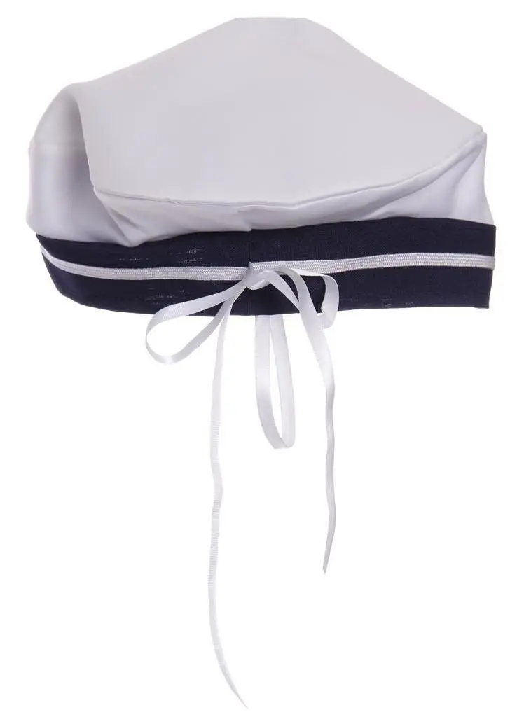 iGirlDress Baby Toddler Girls Nautical Sailor Dress with Hat 3T White | Navy & Gold Buttons, Zipper Closure - view 4