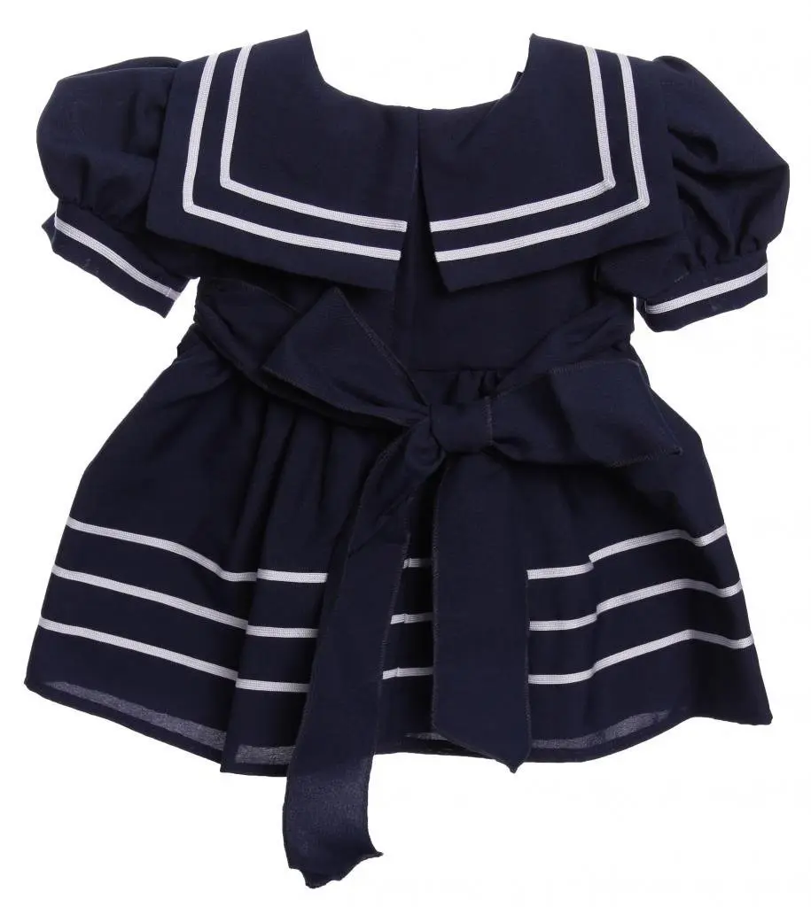 iGirlDress Baby Toddler Girls Nautical Sailor Dress with Hat 3T Navy | Zipper Back, Cotton, Summer - view 3