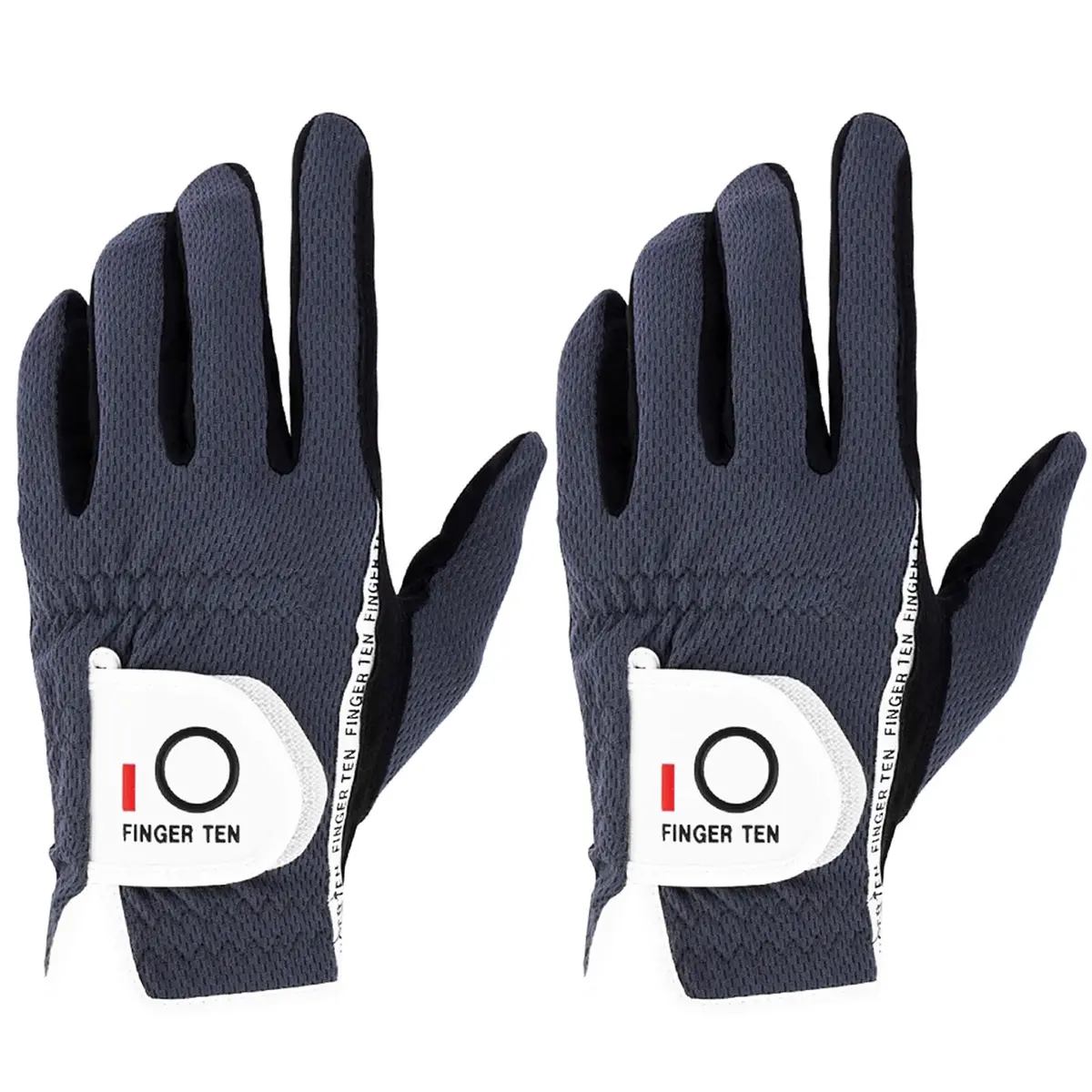 FINGER TEN Men's Golf Gloves Rain Grip 2 Pack (Gray, M/Large) | Wet Weather Performance & Breathable Mesh - main product image