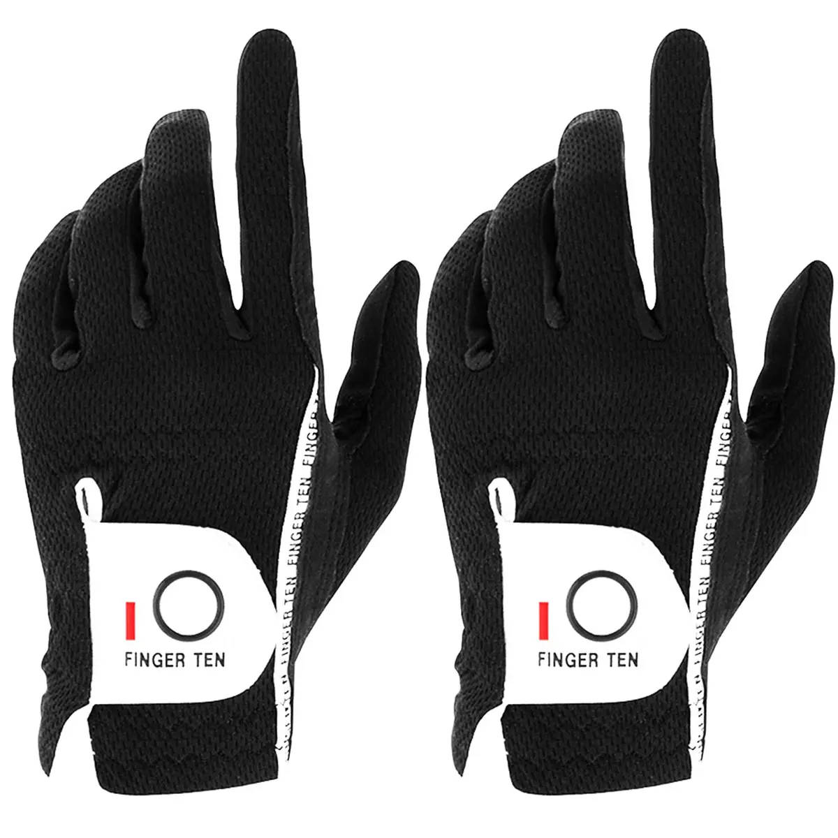 FINGER TEN Men's Golf Gloves Rain Grip 2 Pack (Black, Large, Left Hand) | Wet Weather Grip & Breathable Comfort - main product image