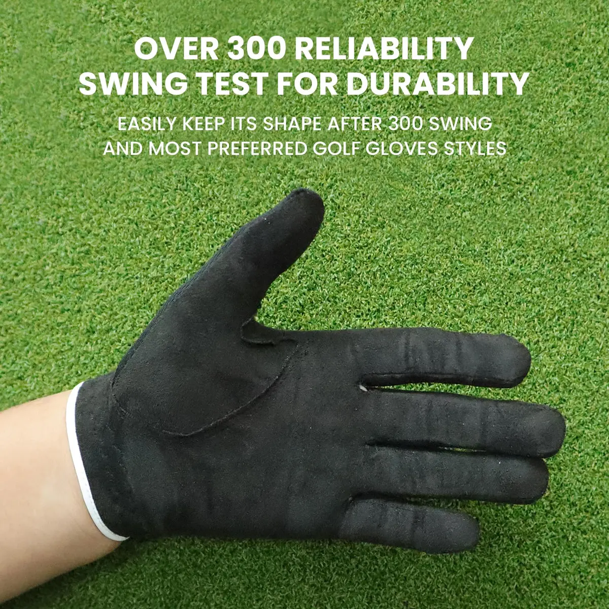 FINGER TEN Men's Golf Gloves Rain Grip 2 Pack (Black, Large, Left Hand) | Wet Weather Grip & Breathable Comfort - view 7