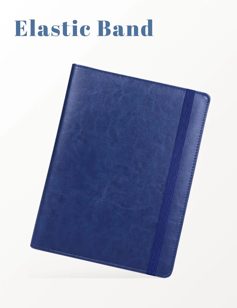 Mymazn Small A5 Padfolio with Clipboard & Elastic Closure, Blue Faux Leather | Fits 5x8 Inch Writing Pads - view 8
