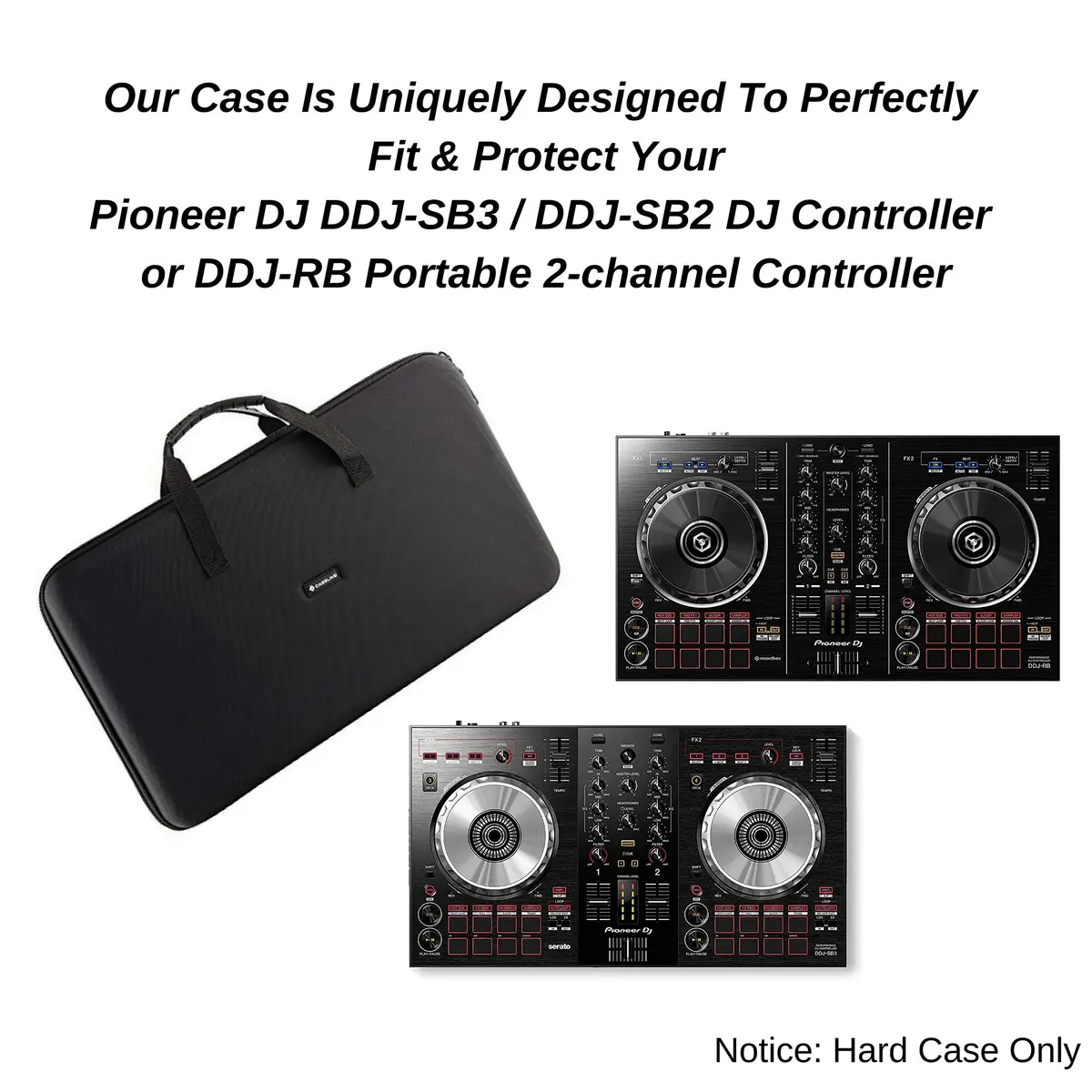 caseling Hard Case Fits Pioneer DJ DDJ-FLX4 2-Channel Controller | Rigid EVA Travel Organizer for DJ Gear - view 3