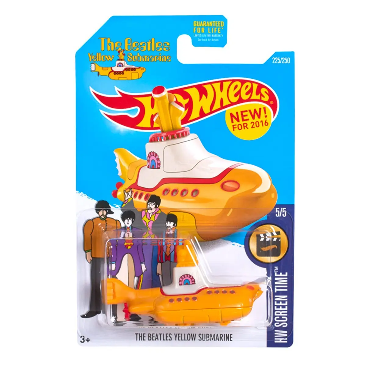 Hot Wheels 2016 HW Screen Time No. 225/250 1:64 Scale The Beatles Yellow Submarine | Collectible Metal Toy for Kids 3+ - main product image