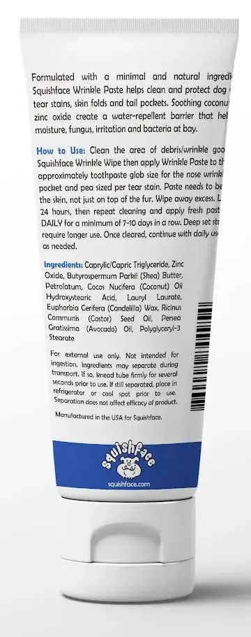 Squishface Wrinkle Paste for Bulldogs & Pugs 59ml (2oz) | Gentle Wrinkle Cleaner for Dogs - view 2