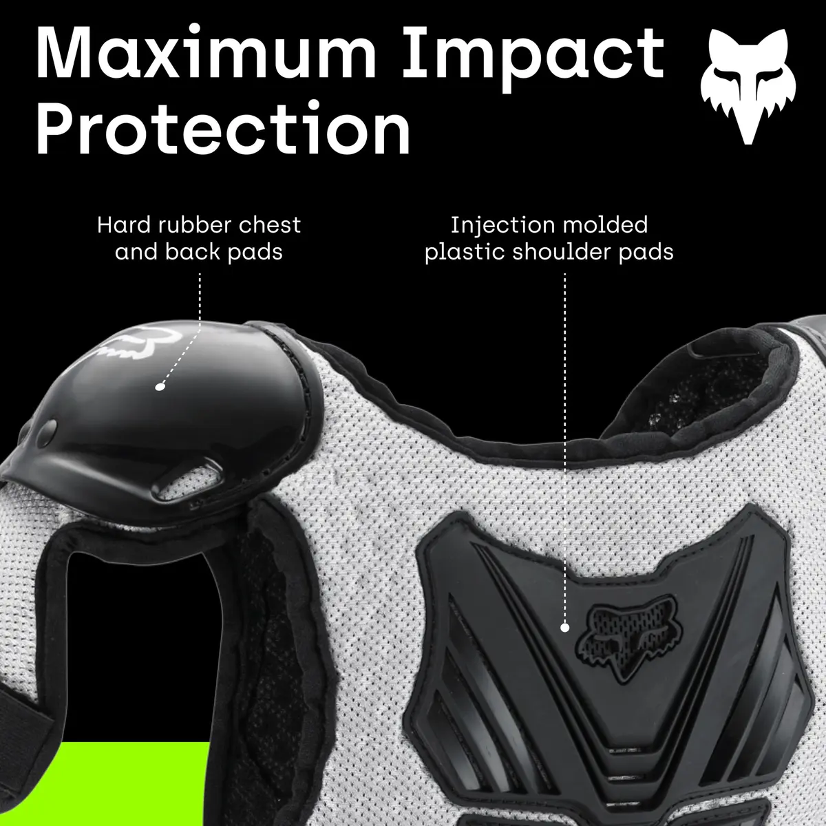 Fox Racing Youth Peewee Titan Roost Impact Protection Gear | Youth Motocross Chest Guard, Black/Pink, Medium/Large - view 4