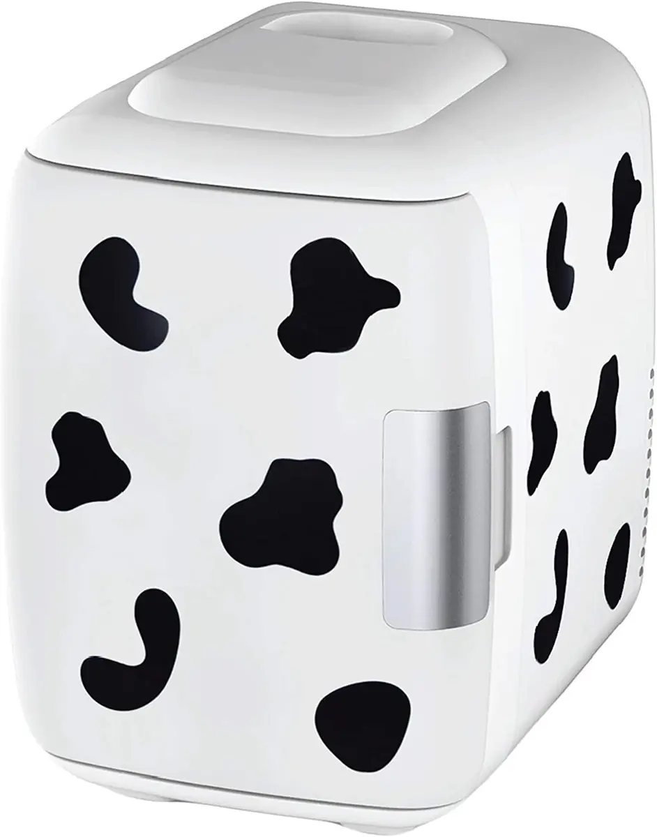 Cooluli Skincare Mini Fridge 4L Cow Print | Portable Cooler & Warmer for Beauty & Food - main product image