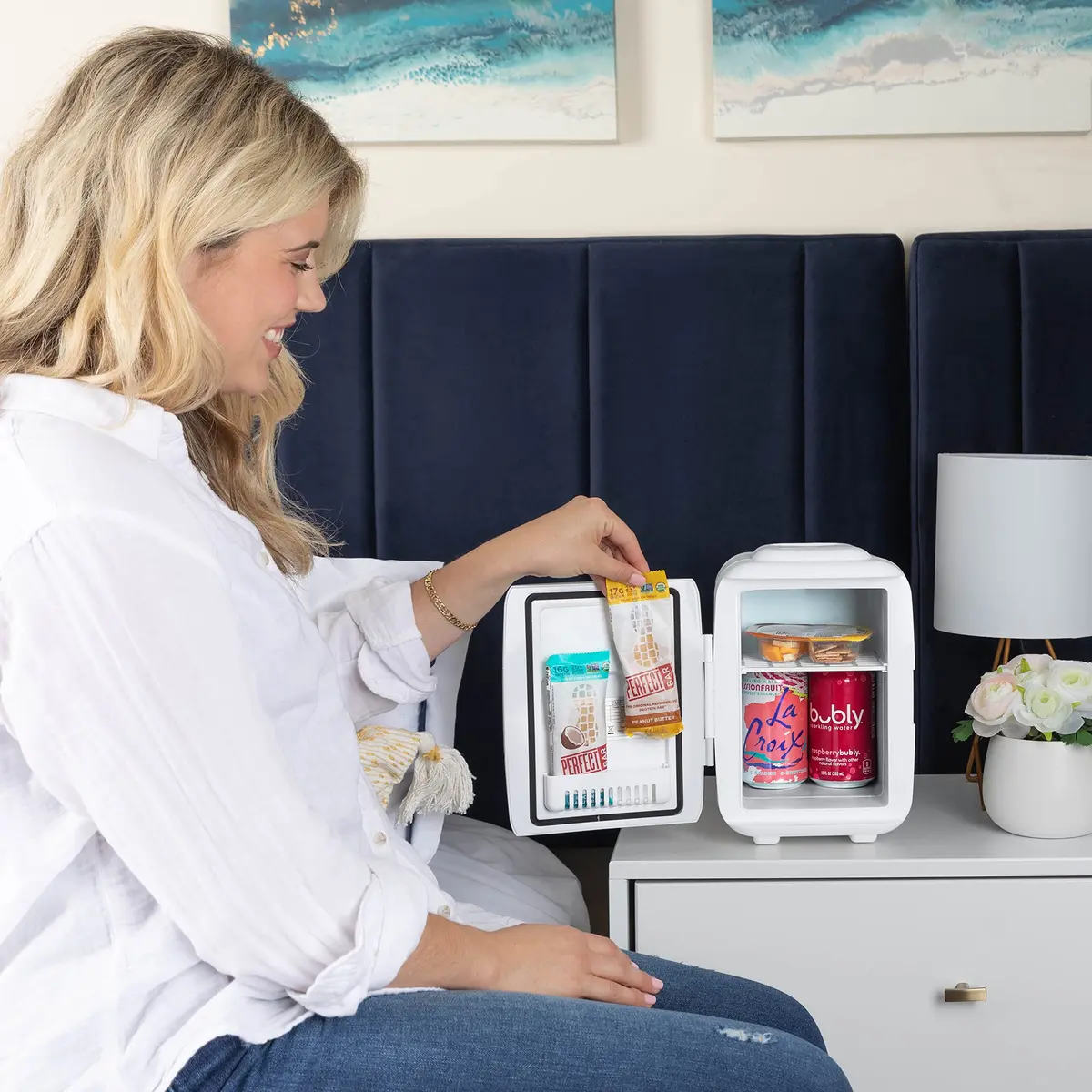 Cooluli Skincare Mini Fridge 4L Cow Print | Portable Cooler & Warmer for Beauty & Food - view 7
