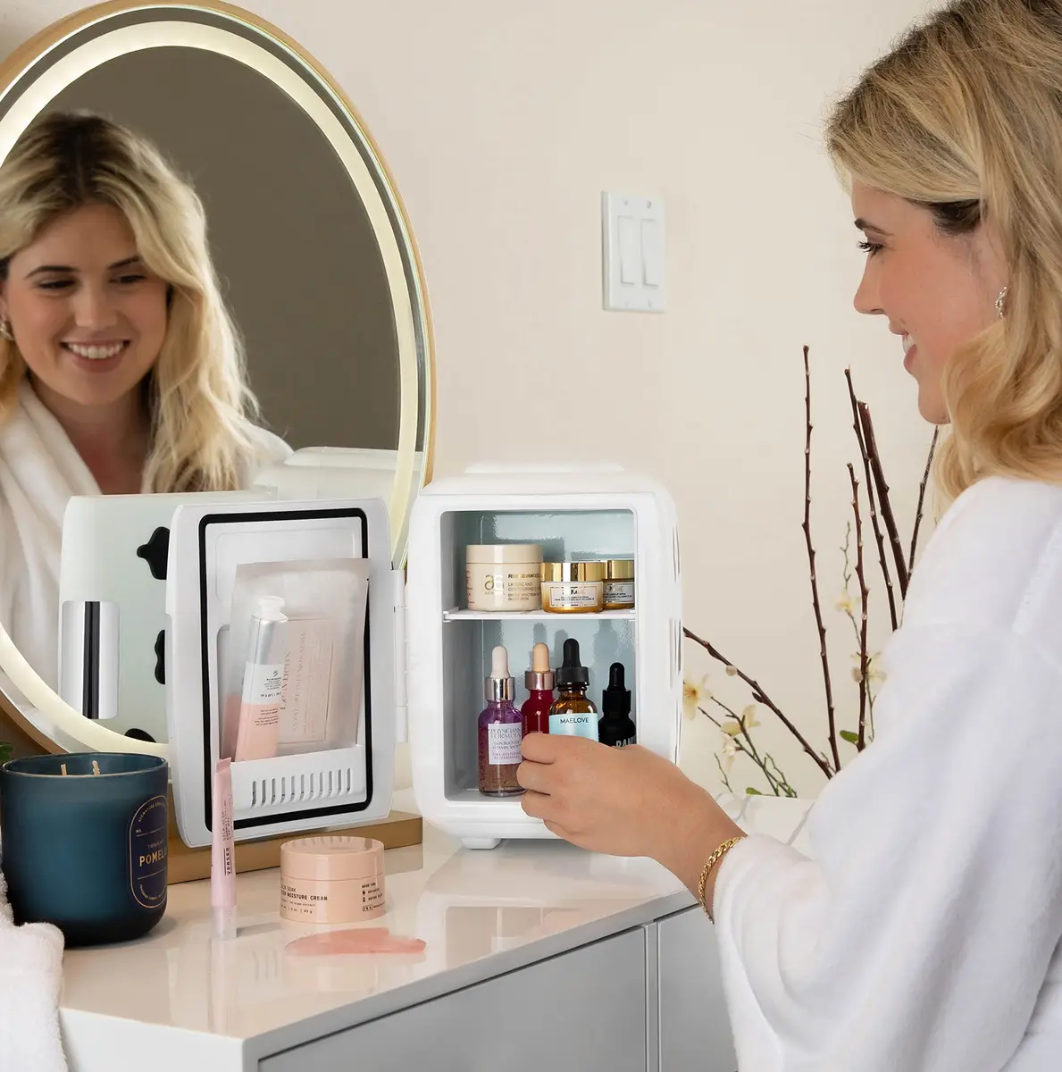 Cooluli Skincare Mini Fridge 4L Cow Print | Portable Cooler & Warmer for Beauty & Food - view 3