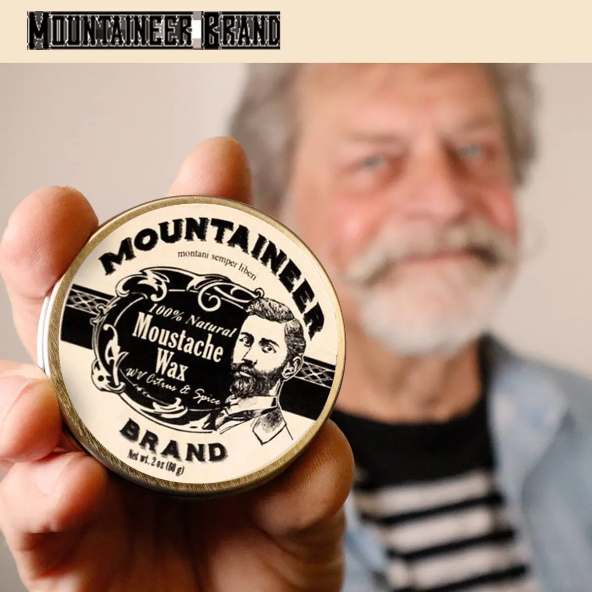 Mountaineer Brand Natural Mustache Wax Citrus & Spice 60ml (2oz) | Long-Lasting Hold for Styling - view 6