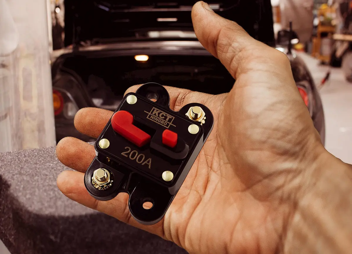 KCT Car Audio Circuit Breaker 200A | 12V/24V System Protection, Mount Panel or Firewall, Water-Resistant - view 2