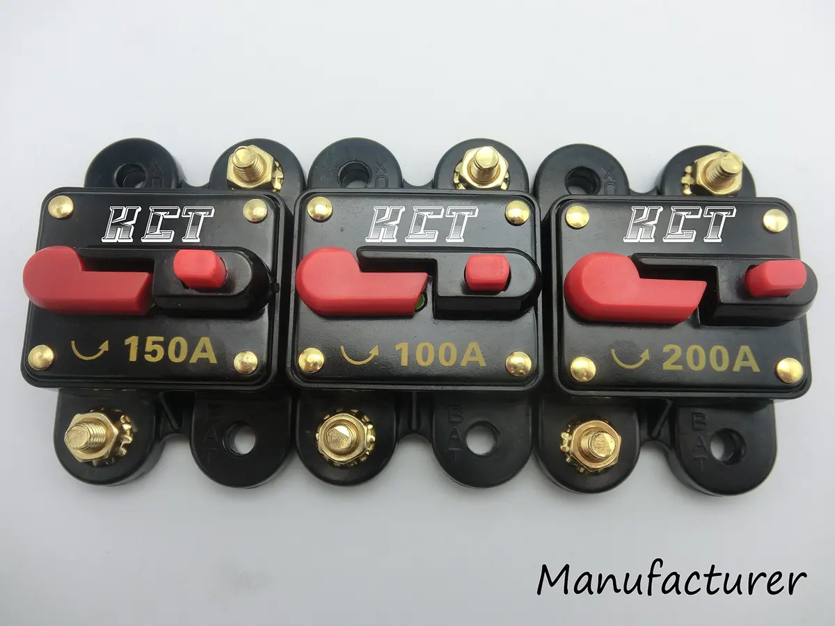 KCT Car Audio Circuit Breaker 200A | 12V/24V System Protection, Mount Panel or Firewall, Water-Resistant - view 3
