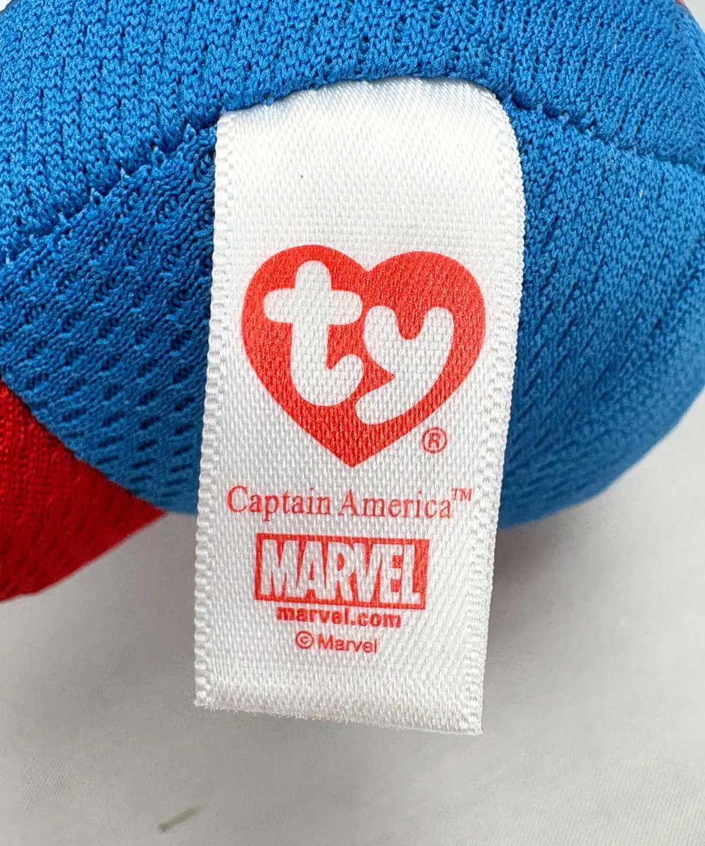 Ty Captain America Plush, Blue/Red/White | Superhero Teddy for Kids - view 6