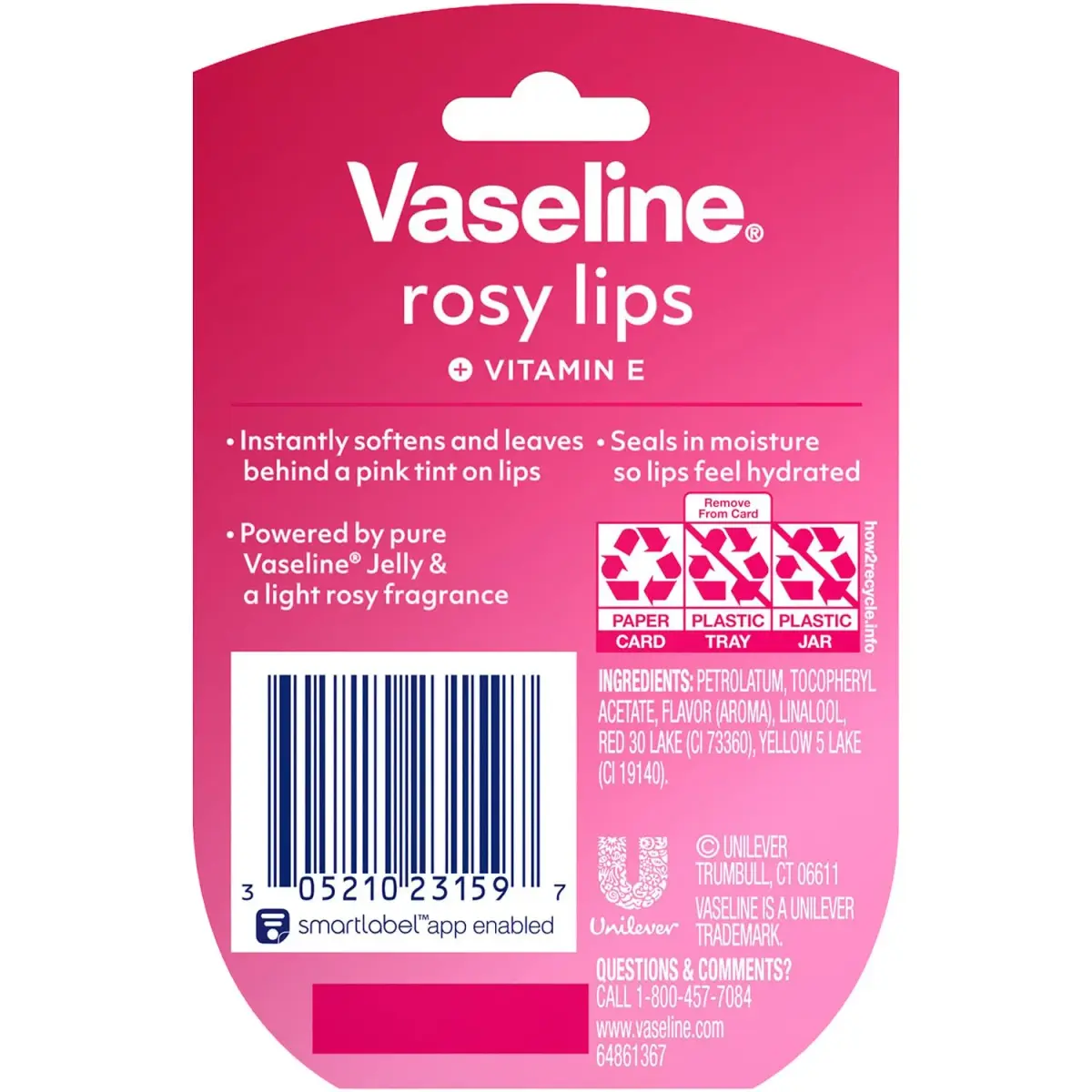 Vaseline Lip Therapy Rosy Lips Mini Lip Balm Tin - 0.25 oz Each - view 2