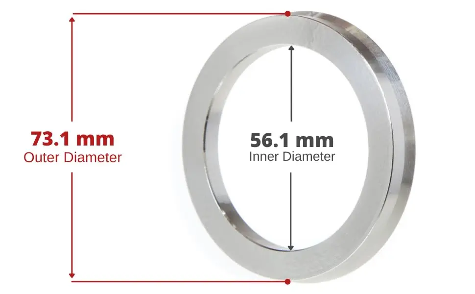 Circuit Performance Hub Centric Rings 73.1mm OD to 56.1mm ID Silver Aluminum | Vibration-Free Fit (70-120 chars) - view 4