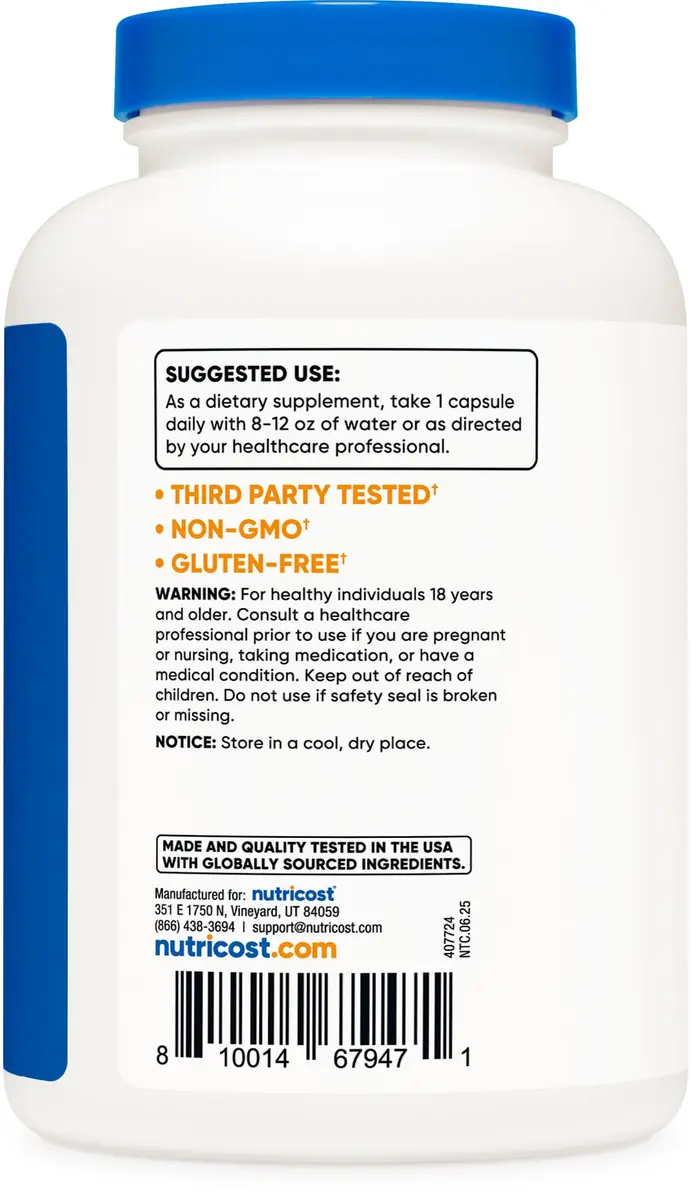 Nutricost Potassium Citrate 99mg | 500 Capsules | Non-GMO, Gluten Free, Soy Free - view 4