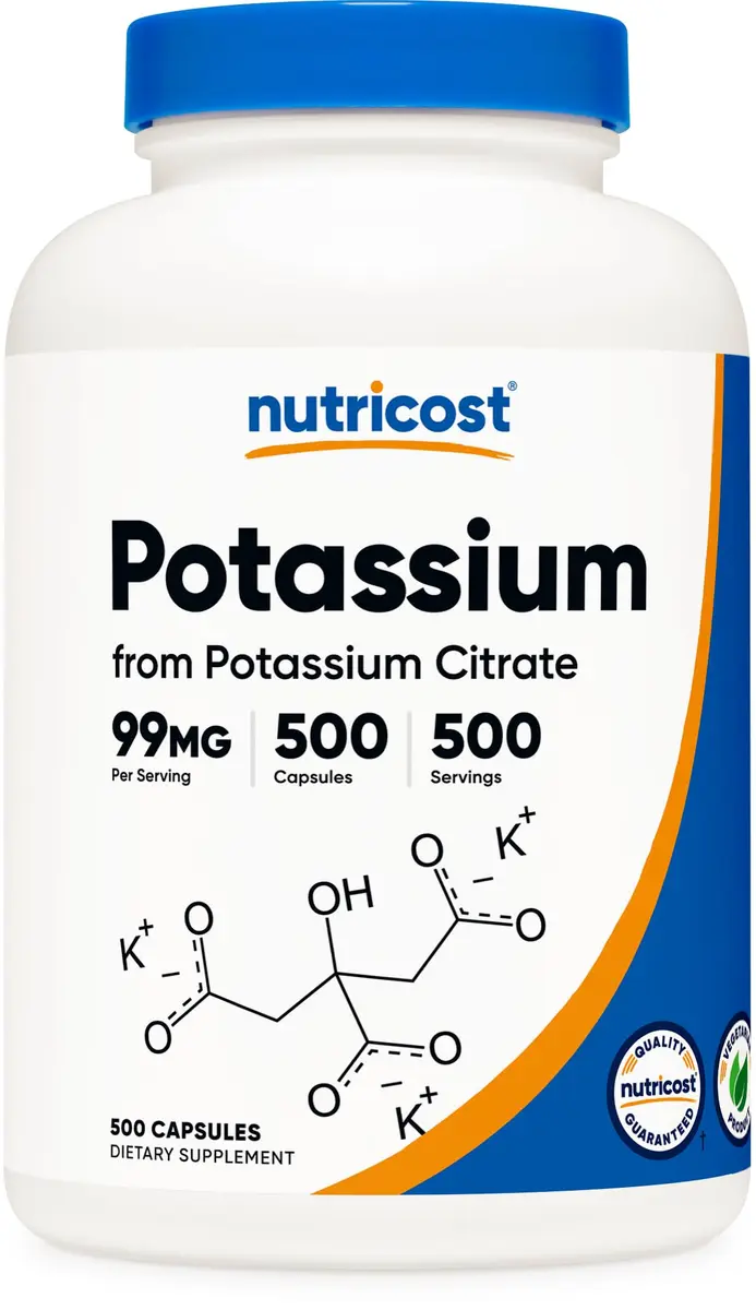 Nutricost Potassium Citrate 99mg | 500 Capsules | Non-GMO, Gluten Free, Soy Free - main product image