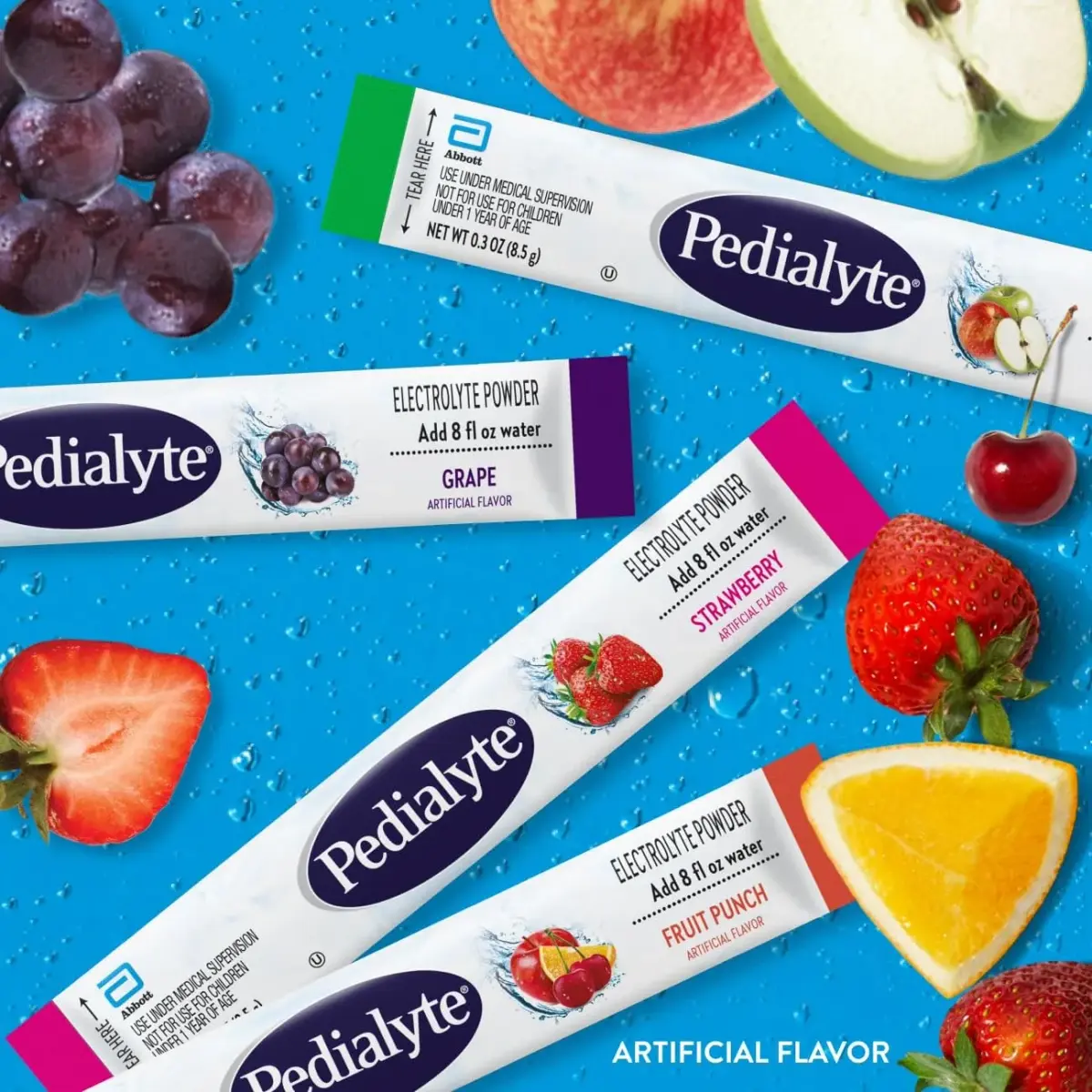 Pedialyte Electrolyte Powder Packets, Variety Pack, Hydration Drink, 24 Count (24 x 0.34 fl oz) | Trusted Electrolyte Blend for Rehydration - view 2