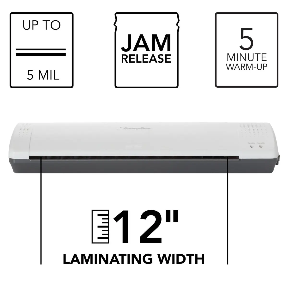 Swingline Thermal Laminator Machine, Inspire Plus, 12 Inch, Quick Warm-Up, 3 or 5 Mil | Compact & Stylish for Home & Office - view 2