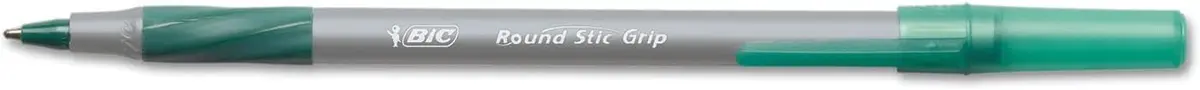 BIC Round Stic Grip Xtra Comfort Ball Pen Medium Pt 1.2mm Green | Fluid Writing, Soft Grip, Non-Refillable (120 chars) - view 3