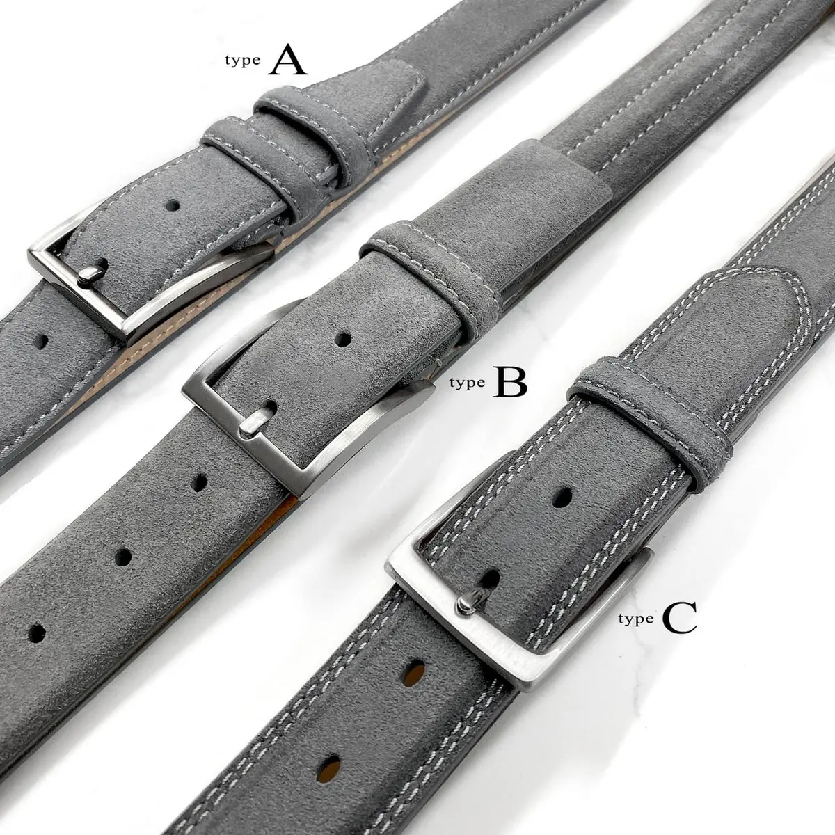 Belts.com Men's Suede Belt 35mm Navy | Genuine Leather Casual Dress Belt - view 4