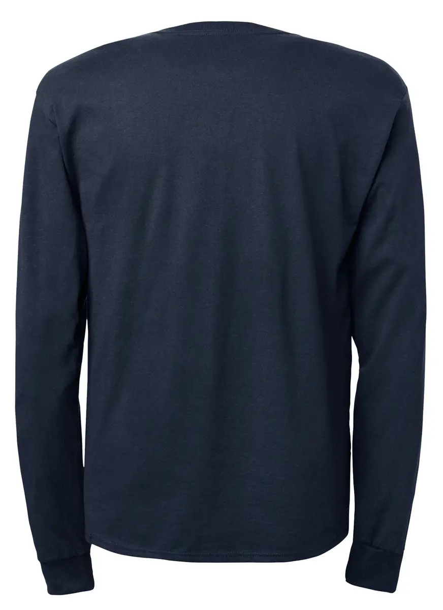 Champion Men's Cotton Long Sleeve Tee, Navy, Large | Classic Comfort & Style - view 2