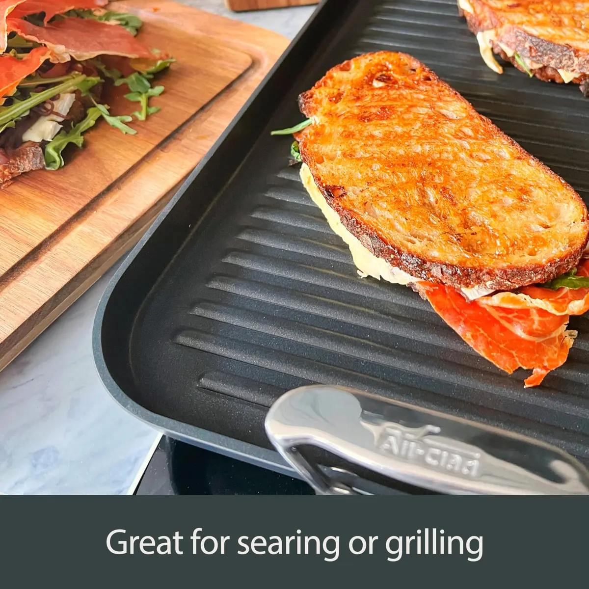 All-Clad HA1 Nonstick 13"x20" Double Burner Grill Pan | Professional Searing & Easy Cleaning - view 4