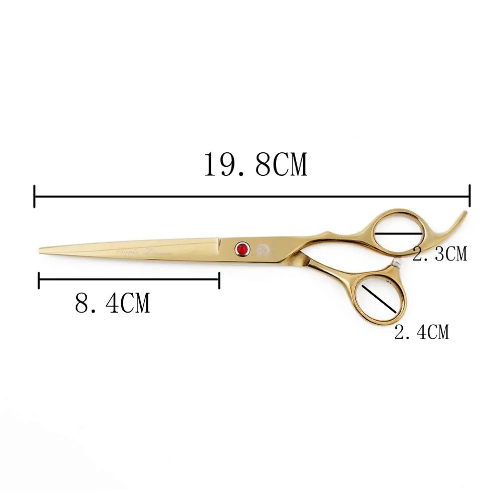 Purple Dragon 7" Dog Grooming Scissors Set with Rhinestone Accent - Golden | Sharp, Durable, Ice Calcined Japan Steel - view 2