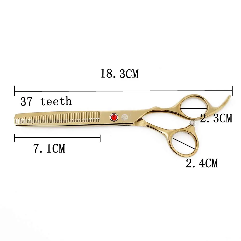 Purple Dragon 7" Dog Grooming Scissors Set with Rhinestone Accent - Golden | Sharp, Durable, Ice Calcined Japan Steel - view 4