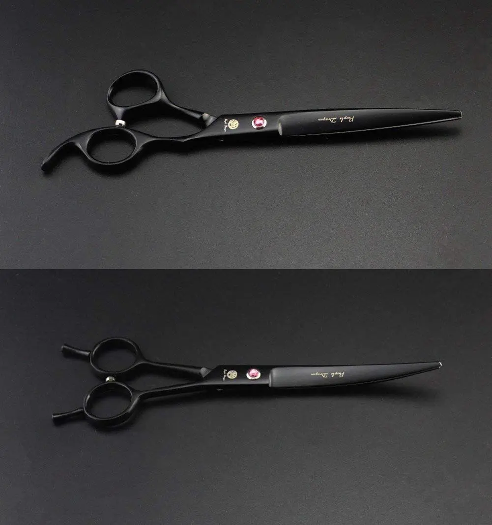 Purple Dragon Pet Grooming Scissors Set with Rhinestone Accent - Black | 7" Professional Pet Shears for Dogs & Cats - view 5