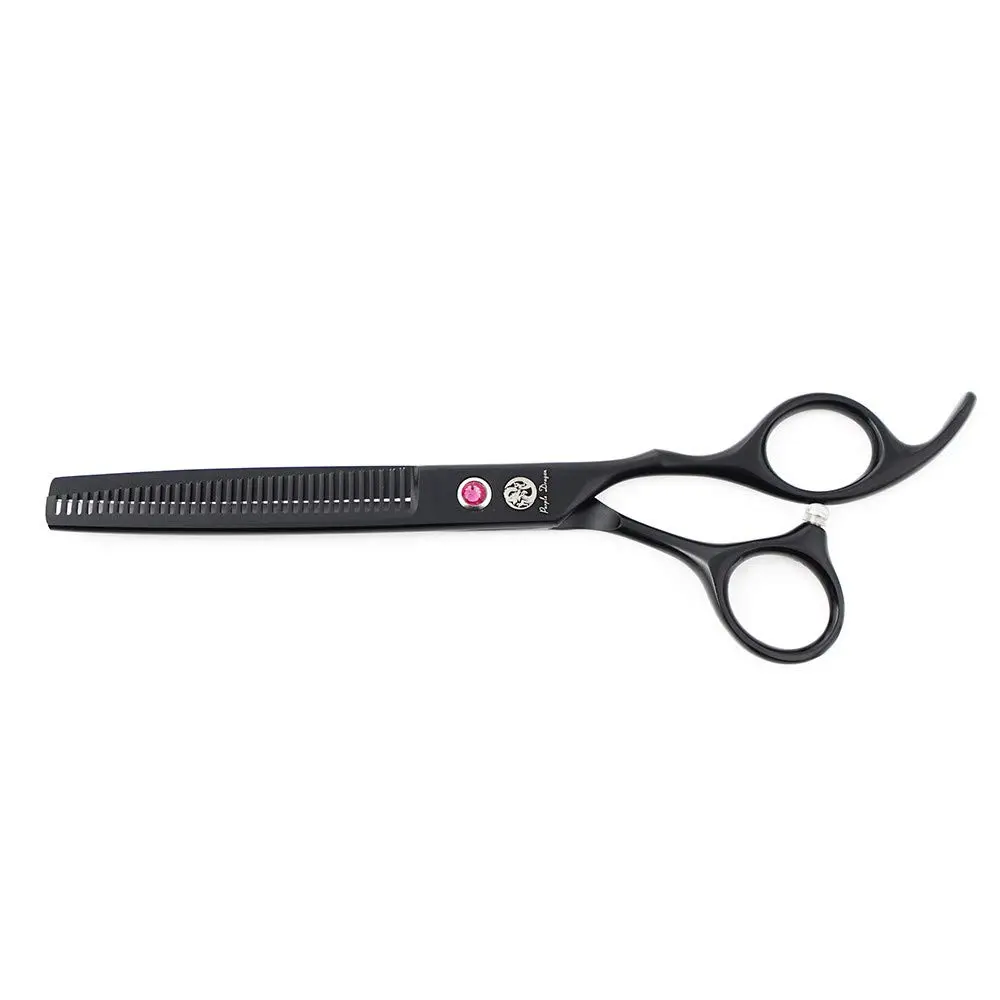 Purple Dragon Pet Grooming Scissors Set with Rhinestone Accent - Black | 7" Professional Pet Shears for Dogs & Cats - view 3