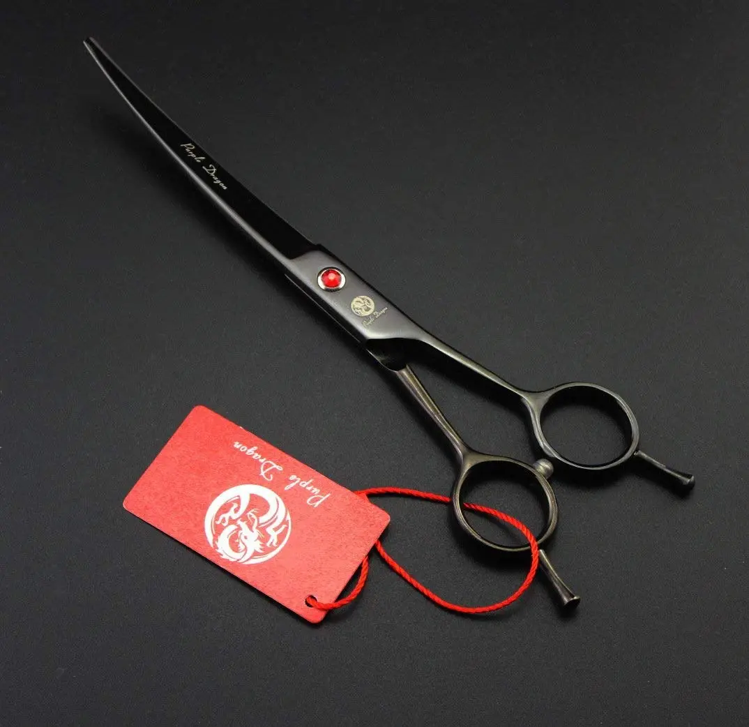 Purple Dragon Pet Grooming Scissors Set with Rhinestone Accent - Gray | 7" Stainless Steel Shears for Dogs & Cats - view 5