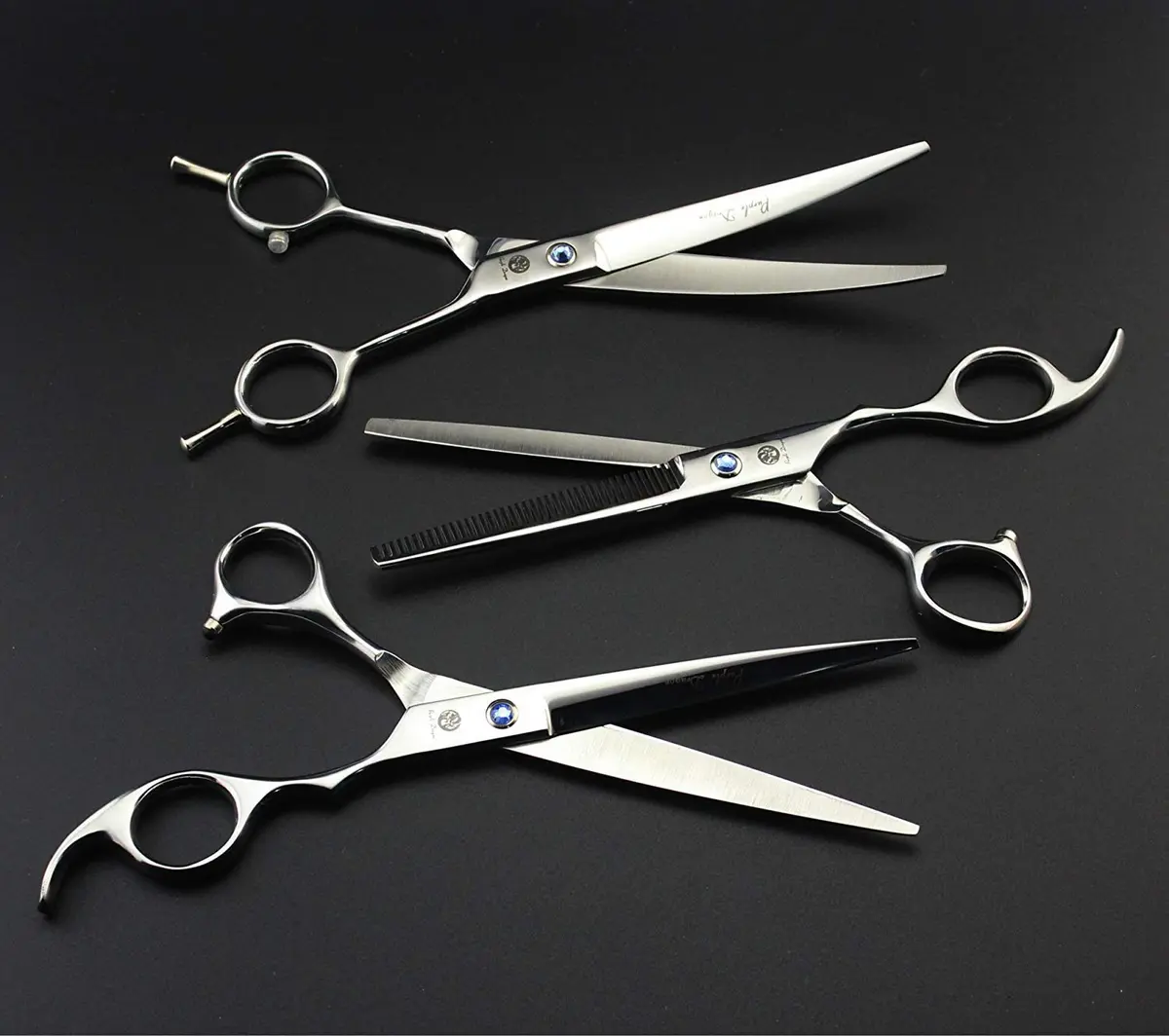 Purple Dragon Pet Grooming Scissors Set with Rhinestone Accent, 7" | Sharp, Durable, Professional - view 6