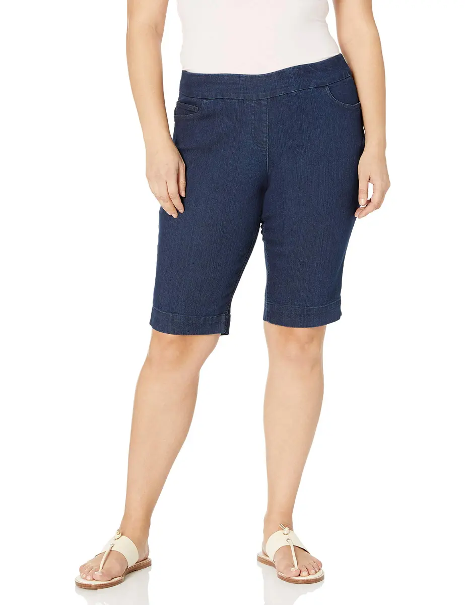 SLIM-SATION Women's Pull-On Shorts 22 | Tummy Control, Denim, Summer Comfort - main product image