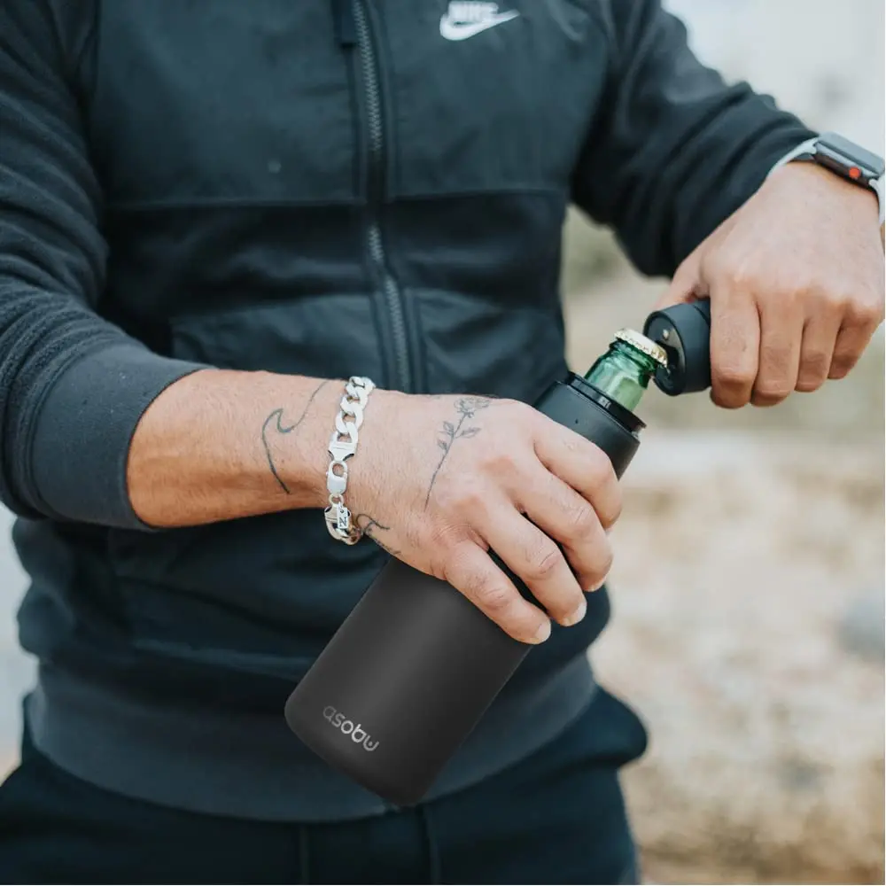 Asobu Frosty Beer Holder 2 Go Vacuum Insulated Stainless Steel Beer Can and Bottle Cooler with Built-in Opener, 12oz (355ml) | Keeps Drinks Cold for 12 Hours - view 8