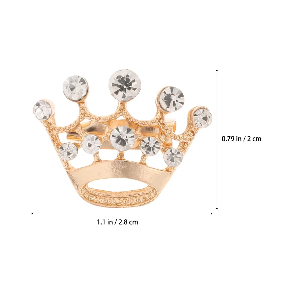 ULTNICE 12pcs Tiara Crown Brooch Pin Gold | Elegant Wedding & Party Accessory - view 3