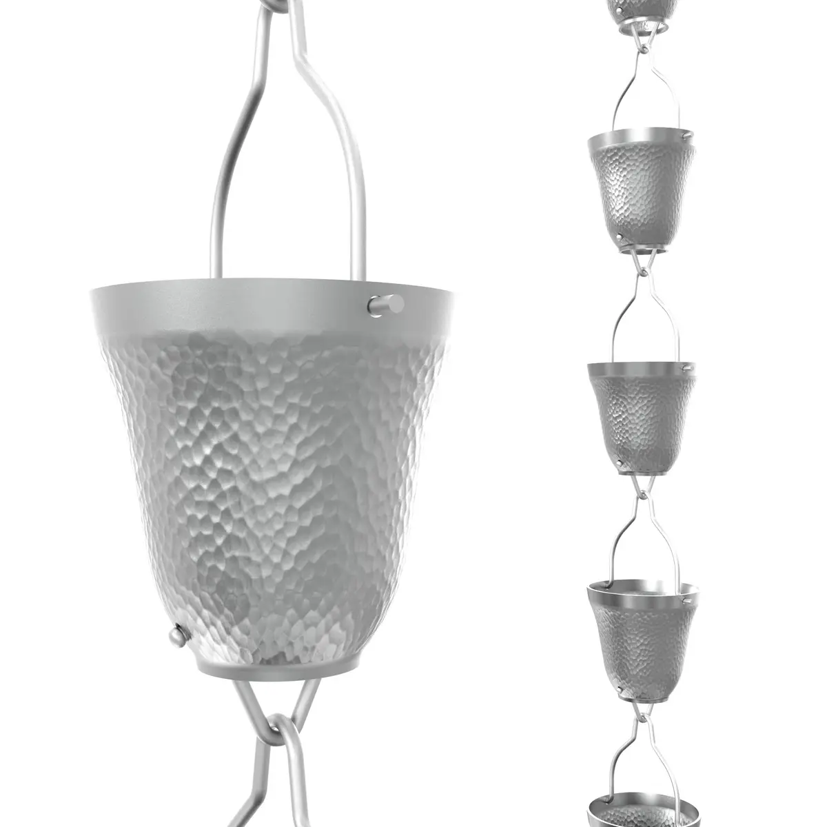 Rain Chains Direct Contempo Rain Chain 8.5 FT | Durable Milled Aluminum Gray for Outdoor Decor - main product image