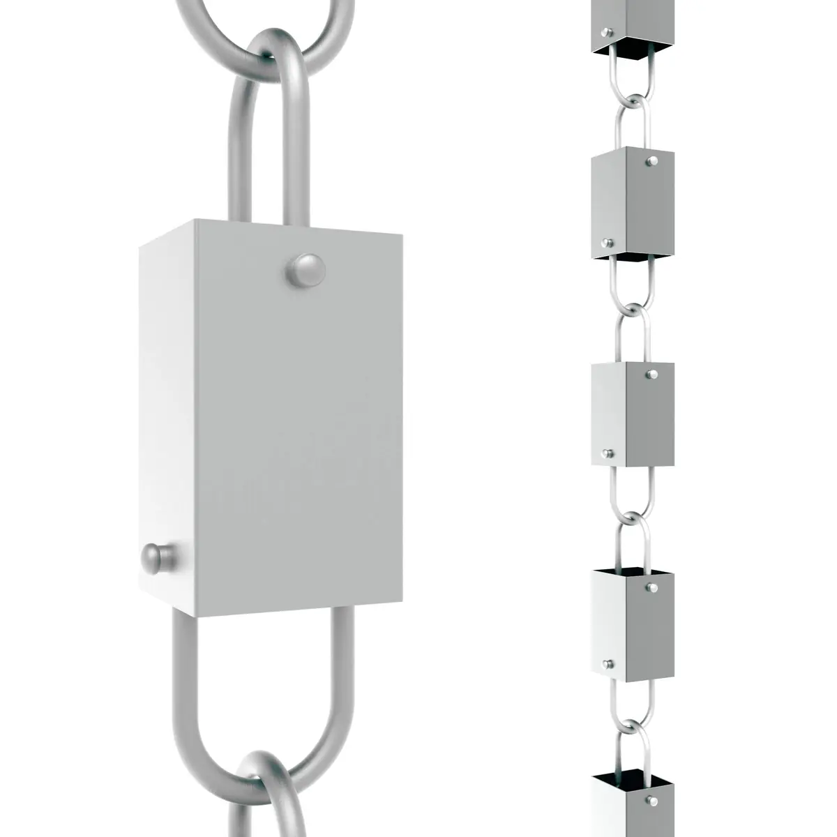 Rain Chains Direct Square Link Rain Chain 8.5 ft | Durable Milled Aluminum for Outdoor Gutter Replacement - main product image