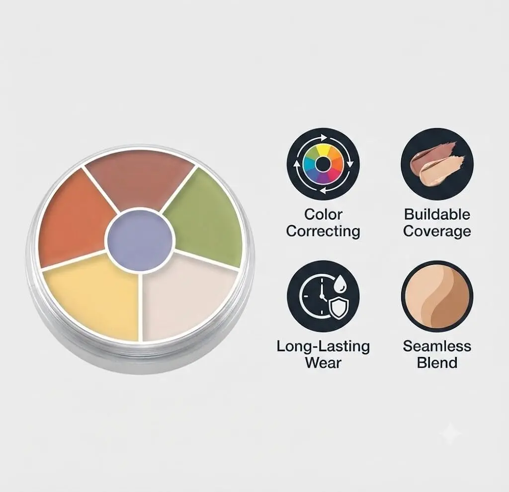 Kryolan Concealer Circle No.5 | Full Coverage 6-Color Cream Palette for All Skin Types - view 5