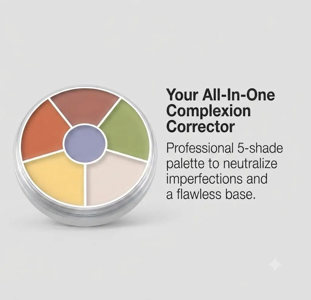 Kryolan Concealer Circle No.5 | Full Coverage 6-Color Cream Palette for All Skin Types - view 4