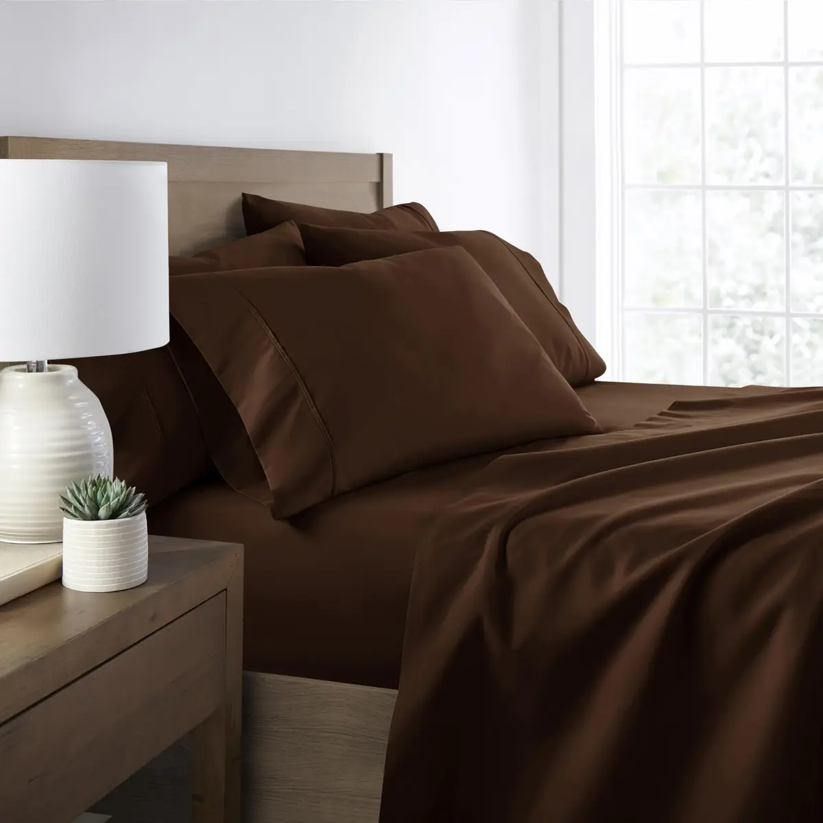 Linen Market 6 Piece Chocolate California King Sheet Set | 600 Thread Count Microfiber - main product image
