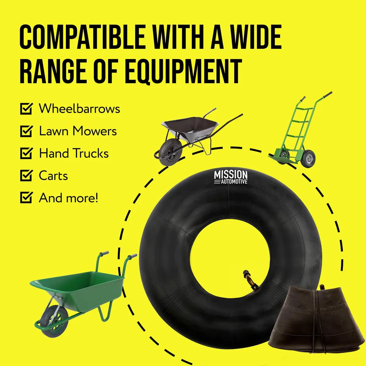 Mission Automotive Replacement Tire Inner Tube 10 Inch | Flat Repair for Lawn Mower & Garden Cart - view 4