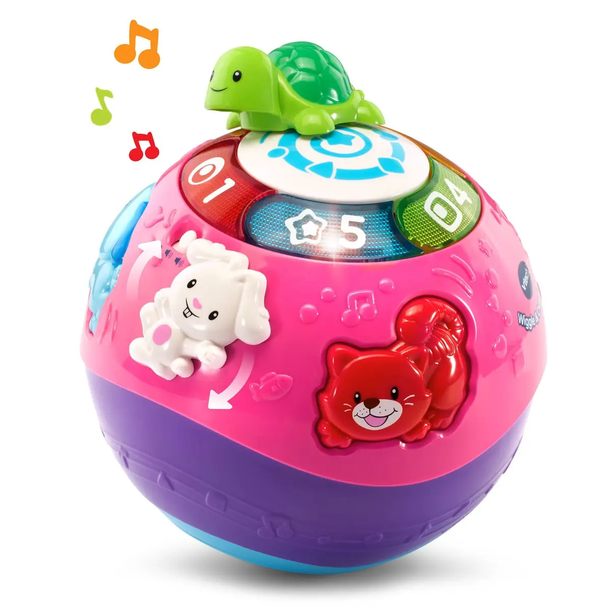 VTech Wiggle and Crawl Ball, Purple | Interactive Baby Toy for Crawling & Motor Skills (6.5" x 7" x 6.5") - view 4