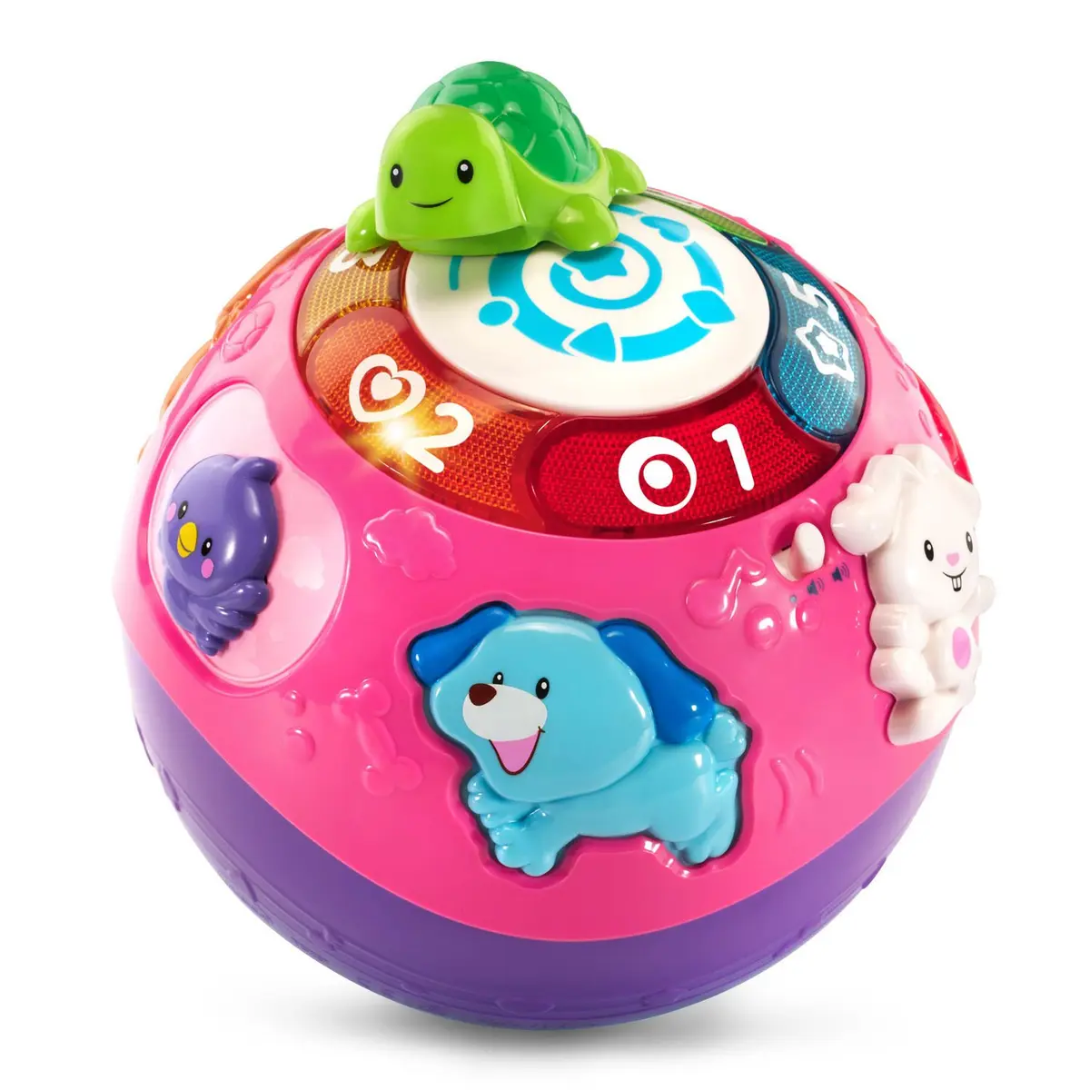 VTech Wiggle and Crawl Ball, Purple | Interactive Baby Toy for Crawling & Motor Skills (6.5" x 7" x 6.5") - main product image