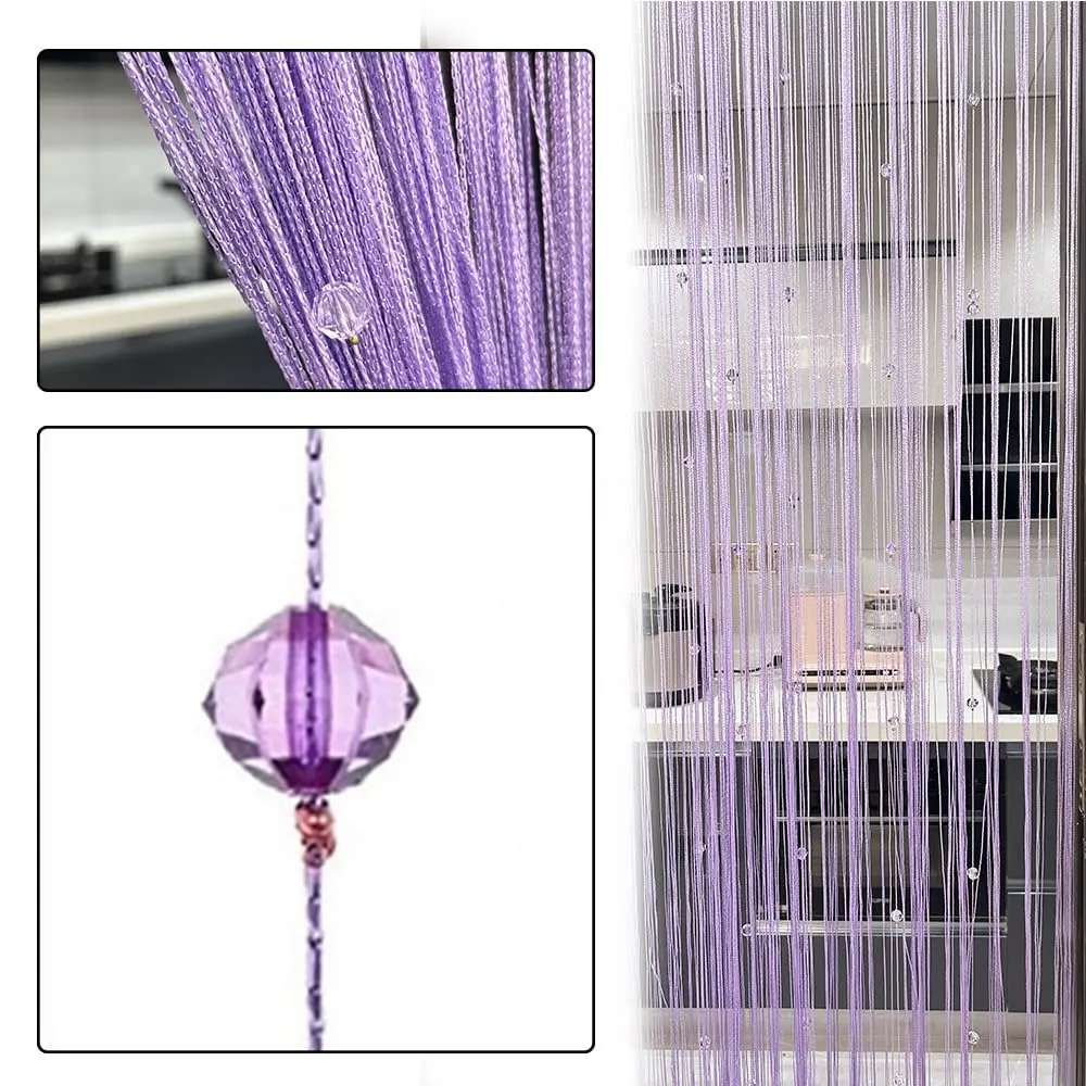 Eve Split Purple Curtain | Modern Room Divider for Wedding & Home (78.7"L x 39.3"W) - view 5