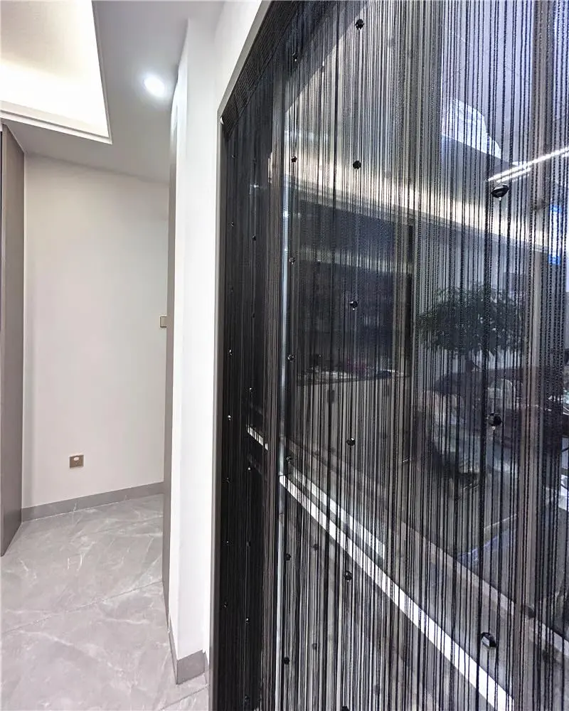 Eve Split Black Curtain 190-200cm high | Modern Grommet Room Divider (70-120 chars) - main product image